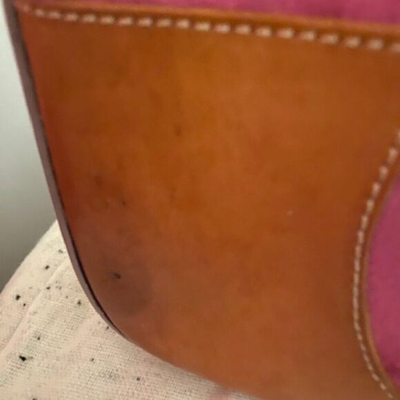 Claudia Firenze Italian Made Coffee Brown Leather with Pink Suede Tote - Picture 3 of 11